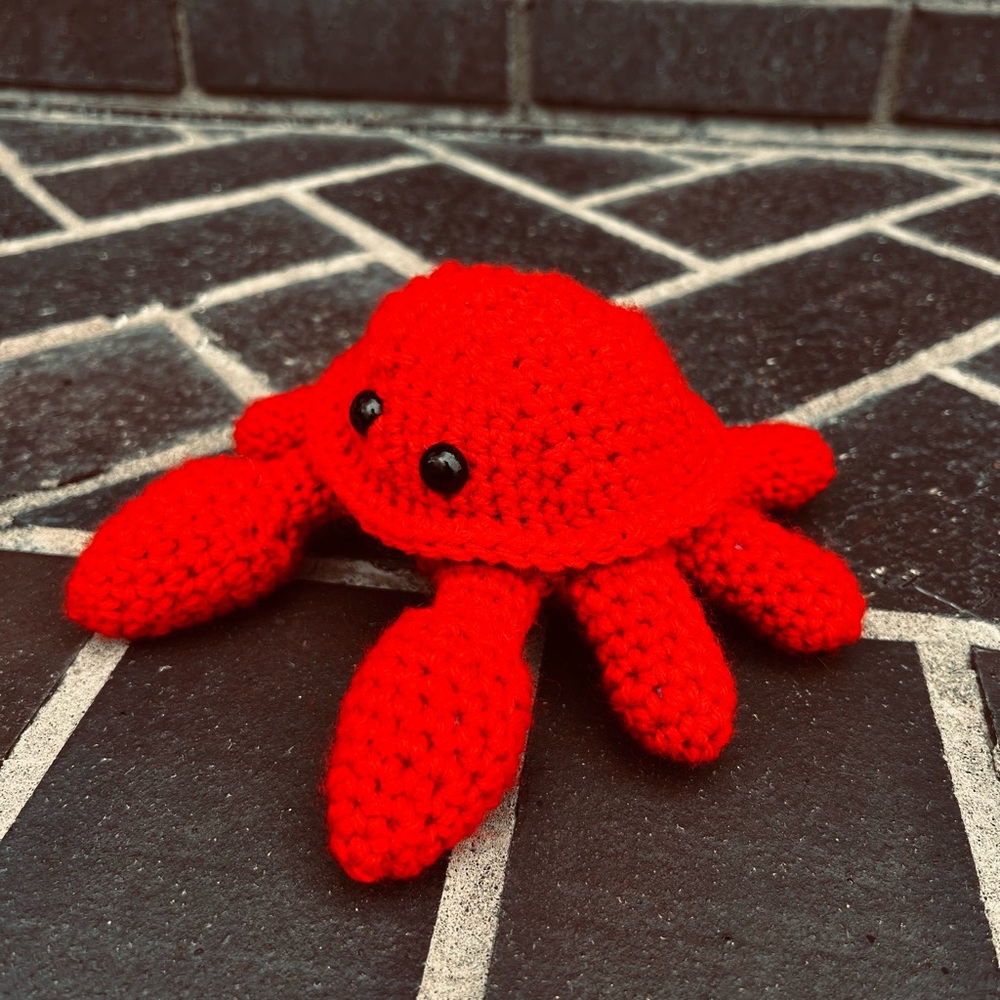 Hand Crocheted Claude the Crab Stuffed Animal! - Picture 3 of 9